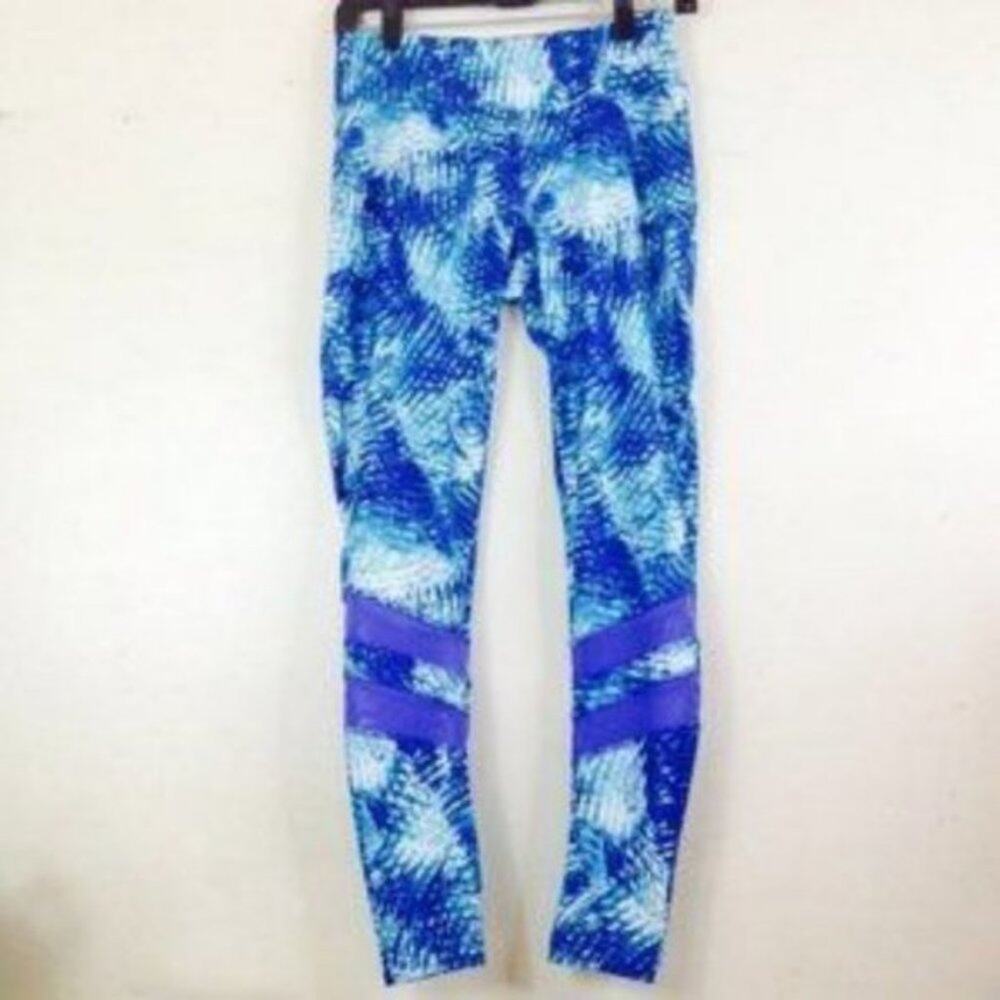 Balance Collection Blue Mesh Yoga Pants Medium